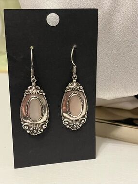 Vintage BOMA 925 Sterling Silver Scroll Drop Earrings